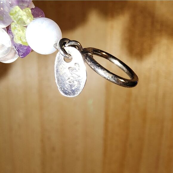 Ross Simons Blue Agate Quartz Amethyst Peridot Necklace .925 17" x 5/8" NWOT - Picture 7 of 14